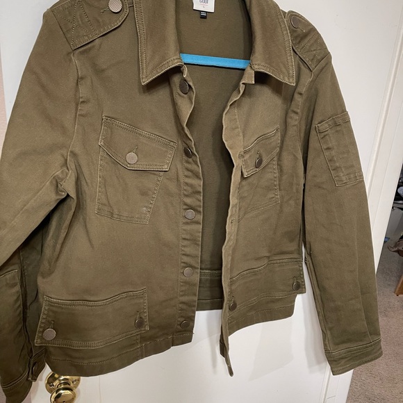 CAbi Jackets & Blazers - Cabi Olive Green Military Style Women's denim Jean Jacket size L